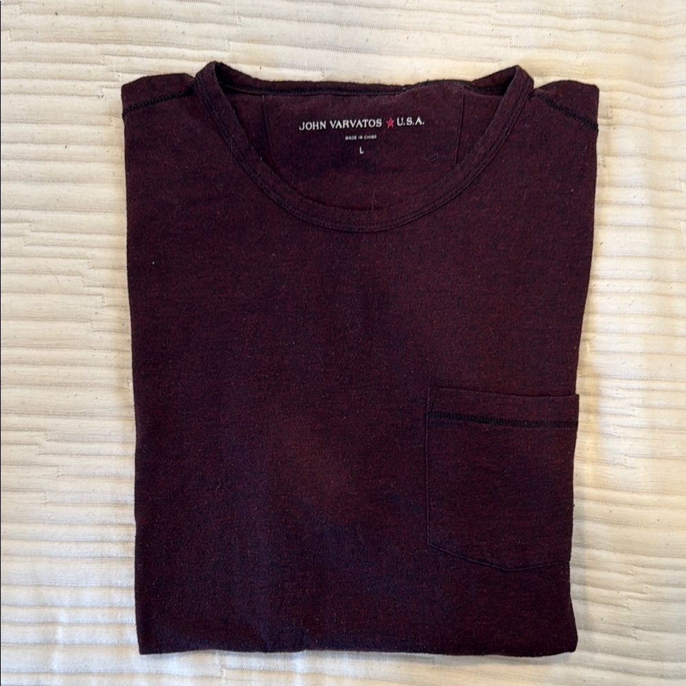 John Varvatos Dark Maroon Short Sleeve Tee